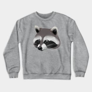 Raccoon face fluffy Crewneck Sweatshirt